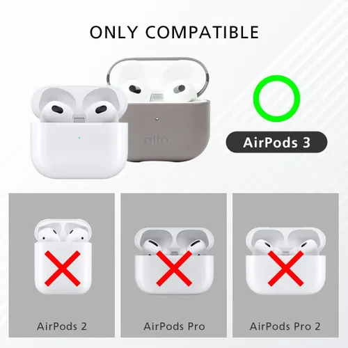 Vista 3 de Alto Funda protectora de cuero para Airpods 3, funda de carga, accesorios de cuero de anilina italiana para Apple AirPods 3 hombres y mujeres