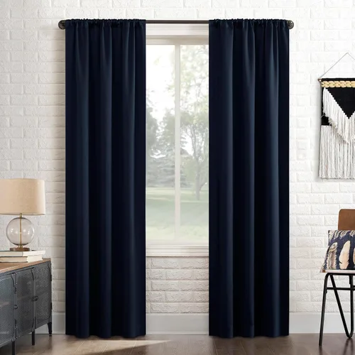 Vista 11 de [Usado] Sun Zero Bergen - Panel de cortina 100% opaco con orificios para el cortinero, calidad de teatro, nivel extremo de bloqueo de luz, 40 x 63