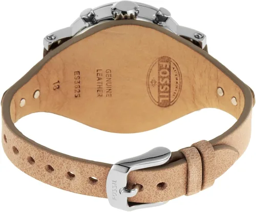 Vista 4 de Fossil Reloj de cuarzo con cronógrafo de acero inoxidable y cuero para mujer