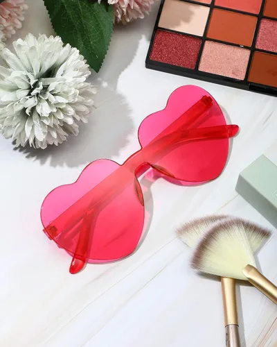 Vista 7 de Frienda 20 Pairs Heart Shaped Sunglasses Rimless Candy Color Glasses for Women Men Party Favor
