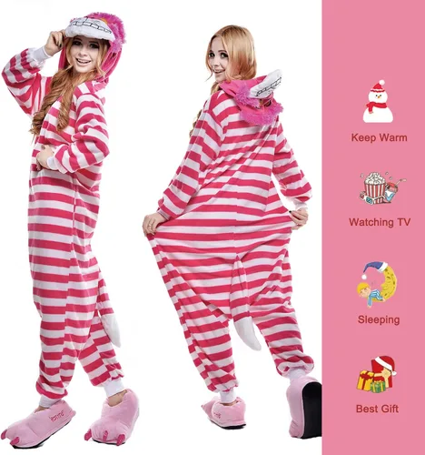 Vista 4 de SWEETXIN Pijama unisex para adultos y niños, para Halloween, Navidad, ropa de dormir, traje de cosplay para mujeres y hombres