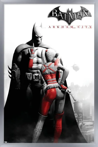Vista 14 de Trends International DC Comics VIdeo Game - Póster de pared de Arkham City, arte clave, 14.725 x 22.375 pulgadas, versión enmarcada de madera