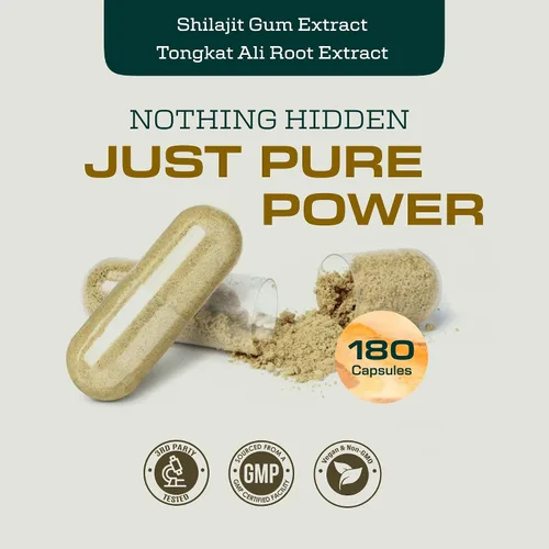 Vista 6 de Shilajit y Tongkat Ali para hombres y mujeres - Cápsulas puras de Shilajit con ácido fúlvico de alta potencia y minerales traza - Shilajit