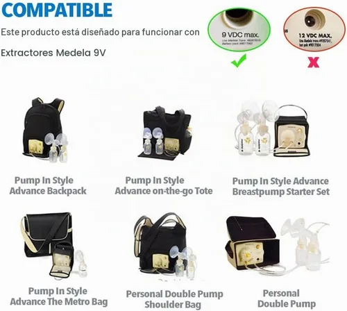 Vista 2 de Tbuymax Adaptador de CA/CC para bomba Medela de 9 voltios en estilo avanzado - Adaptador de corriente de repuesto con certificación UL para modelos