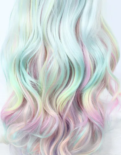 Vista 3 de Linfairy Peluca de cosplay de onda larga Ombre para Halloween disfraz de diamante para mujer
