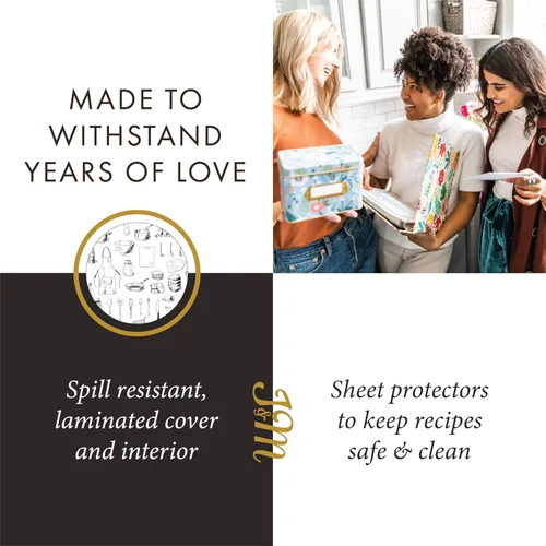 Vista 3 de Jot & Mark Carpeta de recetas para tarjetas 4x6 — Receta de vajilla culinaria de 3 anillos 6 Customizable Tab Dividers for 8.5x11 3-Ring Recipe