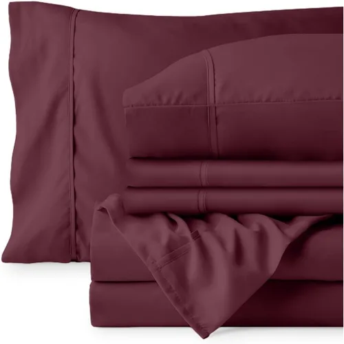 Vista 35 de Bare Home Sheet Set 1800 Ultra-Soft with 2 Pillowcases (Twin XL, Dark Blue)