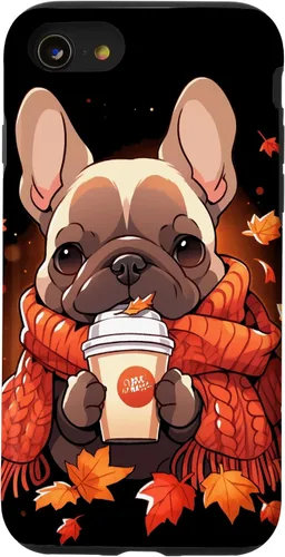 Vista 18 de French Bulldog Fall Autumn Pumpkin Spice Latte Frenchie Dog Case for iPhone 17