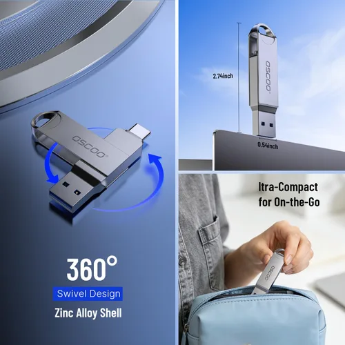 Vista 4 de Unidad flash USB dual de 32 GB, USB 3.1 Gen1 Pulgar Drive