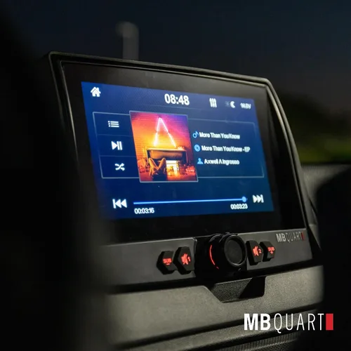 Vista 7 de MB Quart Sistema de audio de doble zona estéreo de coche con pantalla táctil portátil para barco y UTV, negro