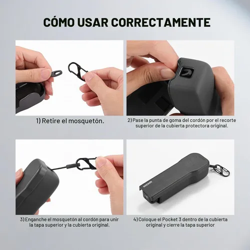 Vista 2 de NEEWER Funda protectora Pocket 3 con mosquetón, resistente a prueba de golpes, funda rígida de viaje, compatible con DJI Osmo Pocket 3 Gimbal Screen