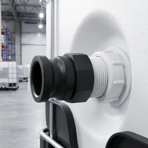 Vista 7 de Adaptador de manguera de tanque Ibc de plástico S60x6 rosca gruesa a rosca macho de 2 pulgadas con bloqueo de leva incorporado, material de PP