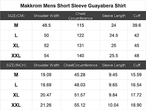 Vista 6 de Makkrom Camisa guayabera de manga corta para hombre, con solapa, con botones, para campamento cubano