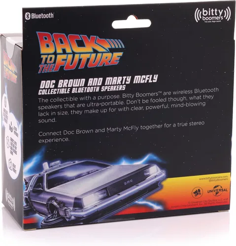 Vista 2 de Bitty Boomers Universal: Regreso al futuro - Doc Brown y Marty McFly - Paquete de 2 - Mini altavoces Bluetooth