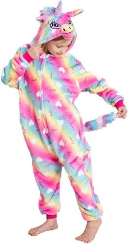 Vista 14 de Pijama de unicornio unisex para niños, enteritos para disfraz, Halloween