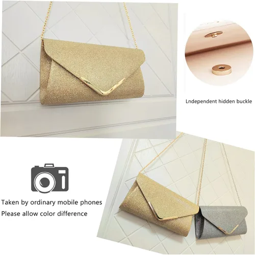 Vista 7 de Bolsos de mano brillantes para mujer, bolso de noche para mujer, bolso de mano para mujer, bolso de mano para fiesta, graduación, boda