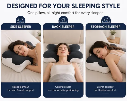 Vista 3 de Almohada cervical para el cuello para aliviar el dolor, almohada de espuma