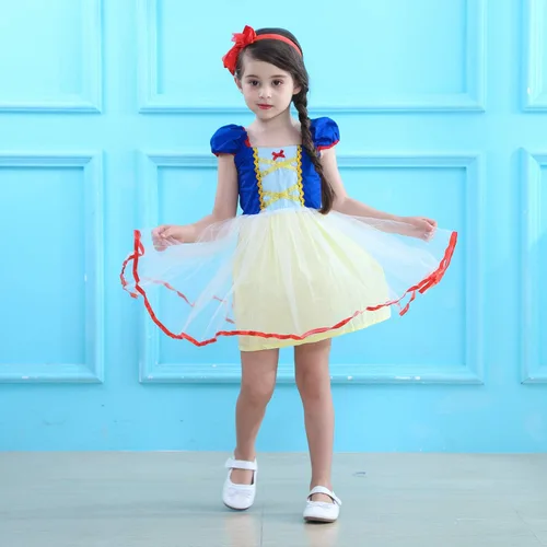 Vista 2 de Disfraz de princesa para niñas pequeñas para fiesta de cumpleaños con diadema
