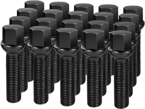 Vista 10 de Dynofit - Pernos de 14x1.5 compatibles con Audi, vástago de 27mm, 52mm de alto, pernos de rueda cónicos de asiento aftermarket para A1 A2 A3 A4 A8