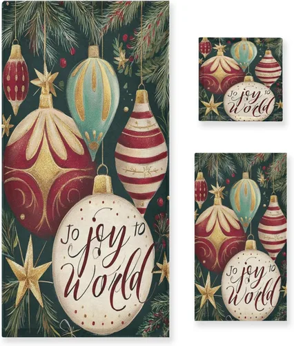 Vista 20 de Pfrewn Juego de 3 toallas de baño de Navidad con flamenco tropical, palmera y cangrejo, toallas de baño, suaves y absorbentes, toallas de mano