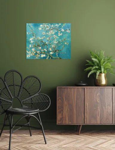 Vista 4 de Serie de pinturas de Vincent Van Gogh (favoritos). Reproducción de arte clásico de Van Gogh, impreso en lienzo, Algodón, Almond Blossom, 16x20