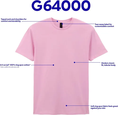 Vista 2 de Gildan Softstyle Camiseta de algodón para adultos, estilo G64000, paquete múltiple