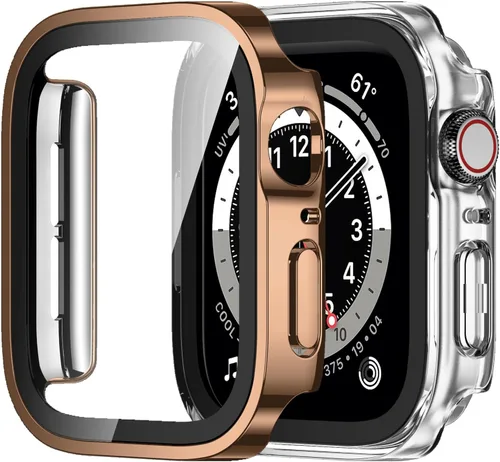 Vista 26 de Amizee Paquete de 2 fundas compatibles con Apple Watch de 1.575 pulgadas Series 6/5/4/SE con protector de pantalla integrado, carcasa rígida