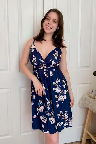 Vista 5 de Styleword - Vestido informal de verano para mujer con vuelo, de estampado floral o liso, con cuello en V, tirantes delgados y con bolsillos