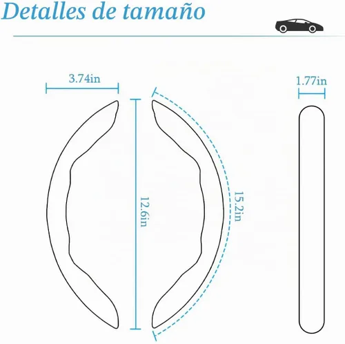 Vista 2 de AUCELI Cubierta para volante de 14.5-15 pulgadas, grano de madera