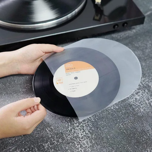Vista 2 de sdroceRyaM Mangas interiores de disco de vinilo de 7 pulgadas, 50 piezas de plástico antiestático de fondo redondo EP fundas protectoras para discos