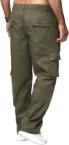 Vista 2 de WZIKAI Pantalones cargo para hombre, pantalones deportivos casuales para entrenamiento, senderismo, con múltiples bolsillos