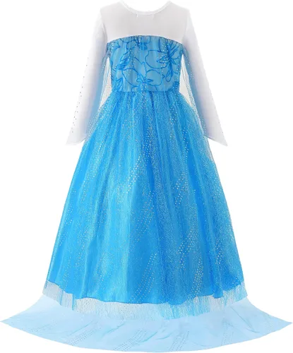 Vista 2 de Disfraz para niñas, vestido de fiesta de princesa con accesorios, azul