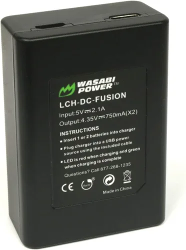 Vista 3 de Wasabi Power Cargador de batería USB dual para Fusion y ASBBA-001