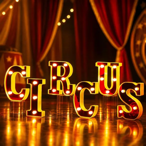Vista 12 de Aurelema Casino 6.3" Letras de cartel de noche de cine para fiestas, cartel de luz de marquesina alimentado por batería, luces LED de letras