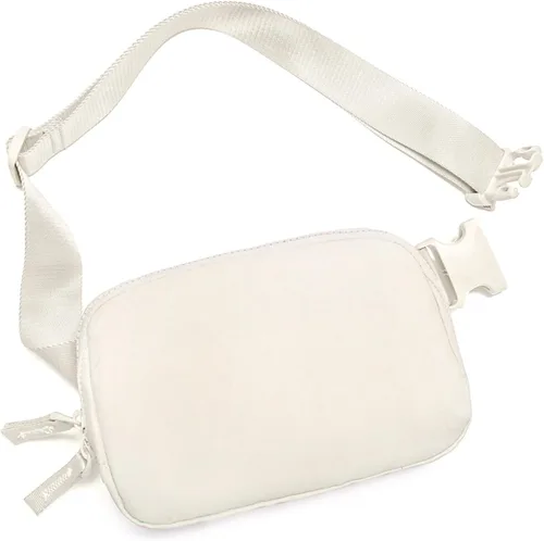 Vista 14 de Riñonera para mujer, con cremallera bidireccional, riñonera de moda para todas partes con correa ajustable, regalos para adolescentes, niñas Beige