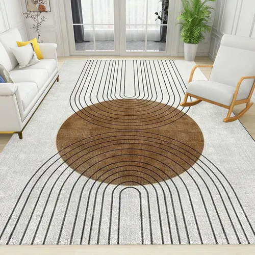 Vista 19 de Alfombra de área estampada azul, retro, envejecida, antideslizante, para interiores, sala de estar, lavable a máquina, transpirable para sala