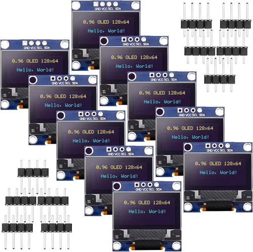 Vista 8 de Frienda Módulo de pantalla OLED I2C Controlador de pantalla OLED IIC I2C Tabellone Seriale con pantalla Auto-Luminoso Compatible con Azul