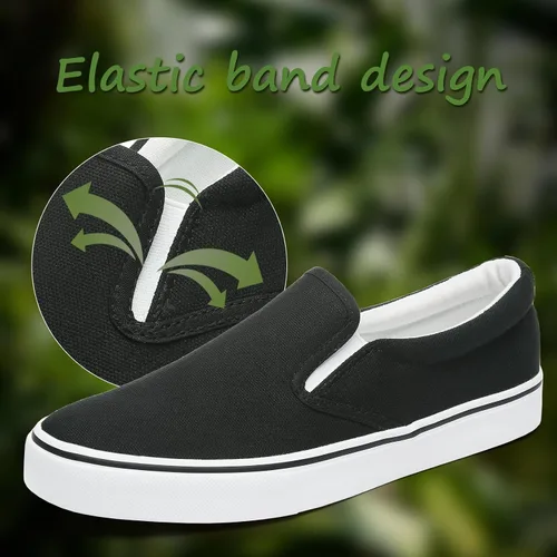 Vista 2 de yageyan Zapatos deportivos sin cordones para hombre, zapatos negros, zapatos de moda casuales blancos