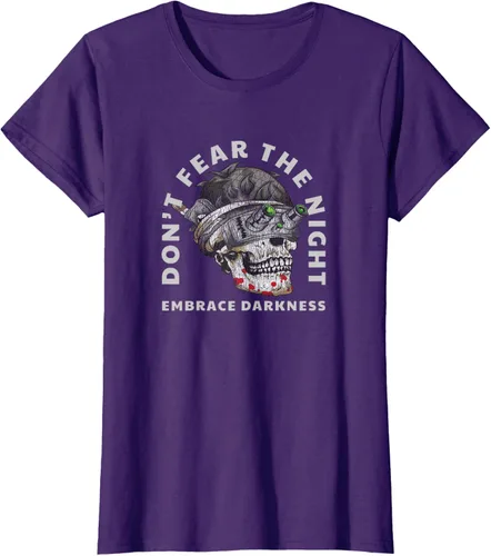 Vista 8 de Camiseta táctica militar con diseño de calavera con visión nocturna Negro