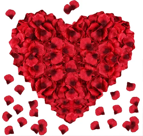 Vista 8 de 1000 pétalos de rosa falsos para noche romántica, creación de ambiente festivo romántico, para propuesta de matrimonio, boda, día de San Valentín
