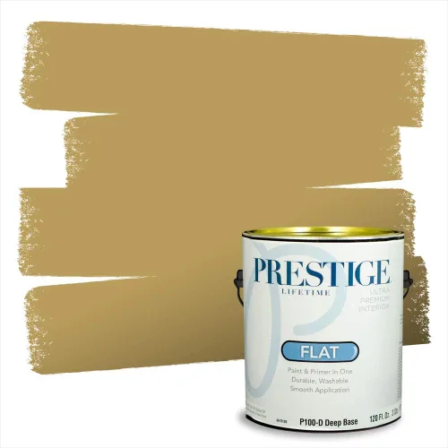 Vista 40 de PRESTIGE Pinturas de pintura exterior e imprimación en uno, 1 galón, plano, combinación comparable de Benjamin Moore* Manzanilla*