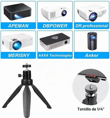 Vista 3 de Soporte de trípode para mini proyector compatible con APEMAN, DR. J Upgrade