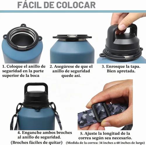 Vista 6 de One MissionX YETI Rambler - Correa para botella para botellas de agua de 64 onzas, 46 onzas, 36 onzas, 26 onzas, 18/12 onzas, accesorios duraderos