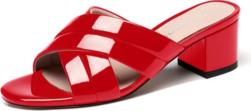 Vista 18 de WAYDERNS Sandalias de tacón bajo con puntera abierta y tacón bajo para mujer, de 2 pulgadas Beige