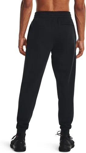 Vista 4 de Under Armour Rival - Pantalones de correr de forro polar para hombre (001) Negro / Blanco