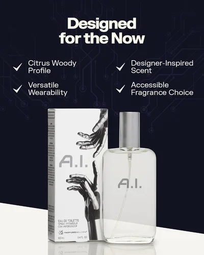 Vista 4 de PB ParfumsBelcam A.I. Eau de Toilette en espray para hombres – Colonia futurista de cítricos amaderados para hombres con limón, coco y tonka