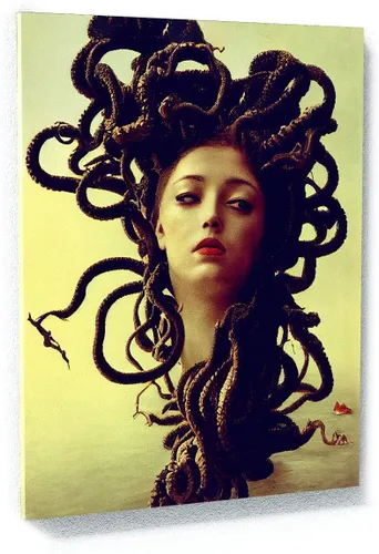 Vista 7 de Sense Canvas Medusa Greek Mythology 2 - Lienzo decorativo para decoración del hogar, póster grande de 30 x 40 / 0.75 pulgadas Medusa Mitología