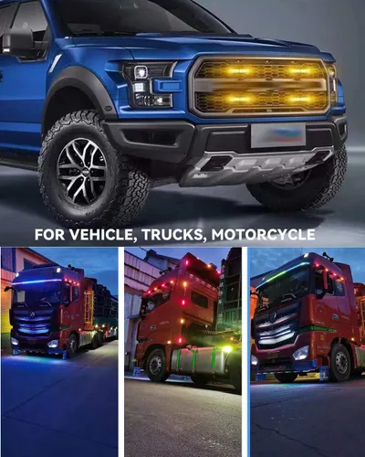 Vista 6 de YONGMING 6 luces LED estroboscópicas intermitentes de emergencia para camiones, vehículos, coches, mini parrilla, luces estroboscópicas de 12 V