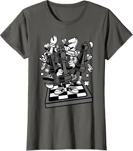 Vista 6 de Figura cómica Camiseta de tablero de ajedrez jugador de ajedrez Azul Marino