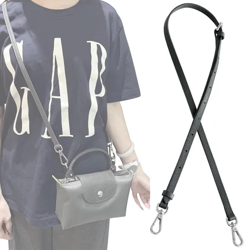 Vista 2 de Jiesinlov Correa de Hombro de Cuero para Bolso de Repuesto, Kit de Conversión Ajustable para Bandolera Compatible con Mini Bolso Antracita